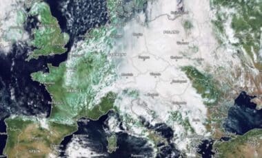 Image satellitair de la tempête Boris