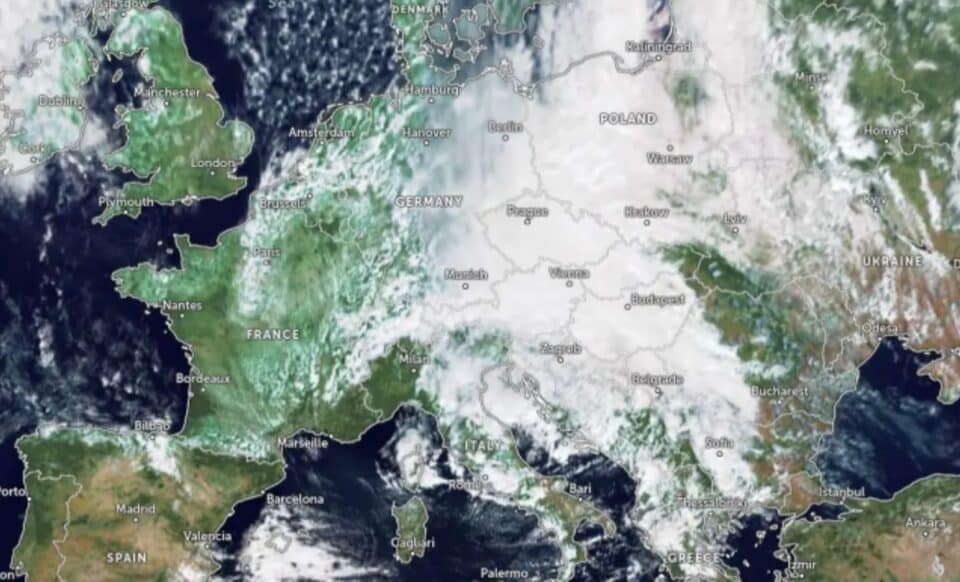 Image satellitair de la tempête Boris