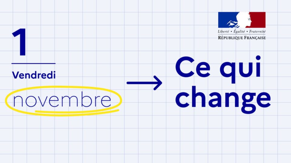 Une carte sur laquelle est écrit : ce qui change en novembre