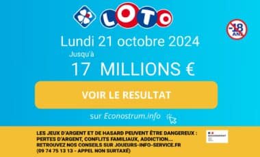 Photo montage comportant les informations liées au tirage Loto (FDJ) du 21 octobre