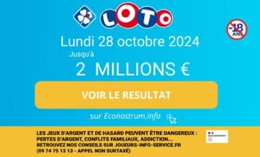 Montage photo rassemblant différentes informations sur le tirage Loto (FDJ) du 28 octobre 2024