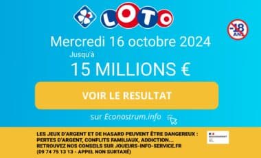 Photo montage comportant des informations liées au tirage Loto de la FDJ du 16 octobre 2024