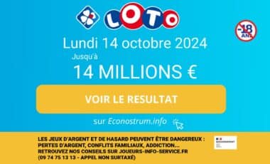 Photo montage comportant des informations liées au tirage Loto de la FDJ du 14 octobre 2024