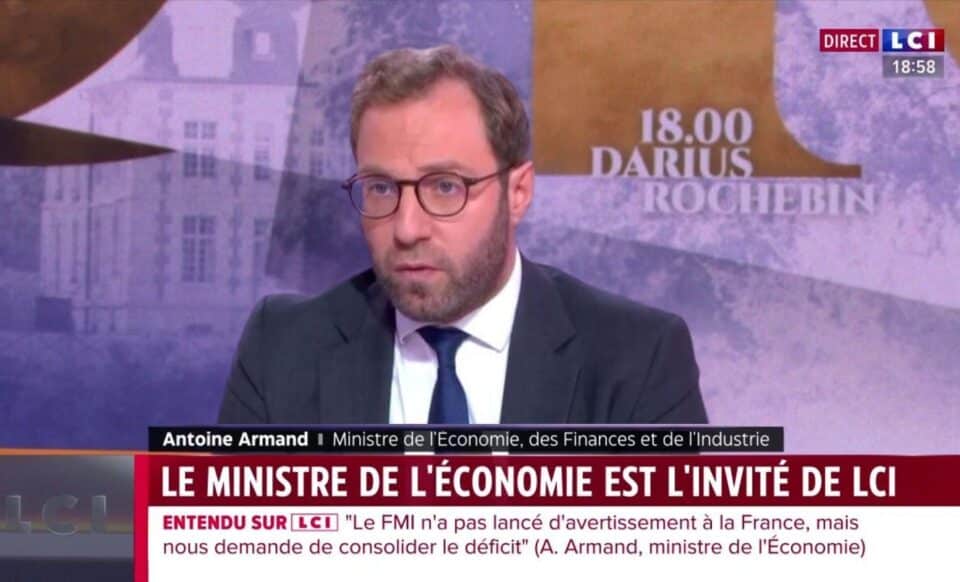 Capture d'écran : ministre de l'Économie sur Lci évoquant l'option de créer une deuxième journée de solidarité en France