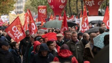 Une mobilisation syndicale pendant une grève