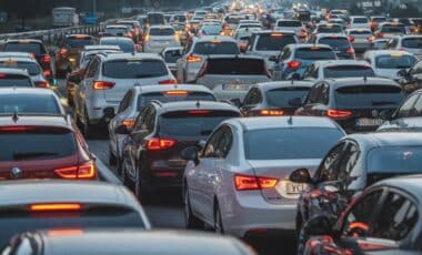 Des véhicules circulant sur une autoroute