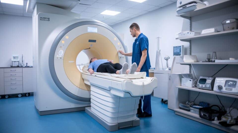 Une photo d'une salle équipée d'une machine médicale pour évoquer le Livret H