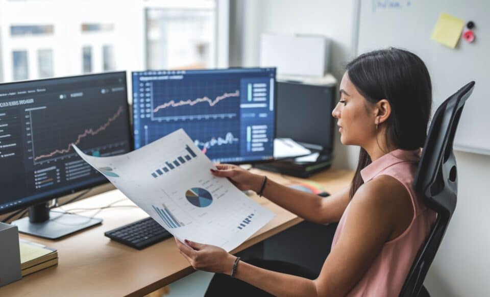 Photo d'une femme trader