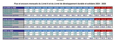 Livret A et LDDS : Ces produits d'épargne plombés par la baisse des taux de rémunération Tableau Épargne