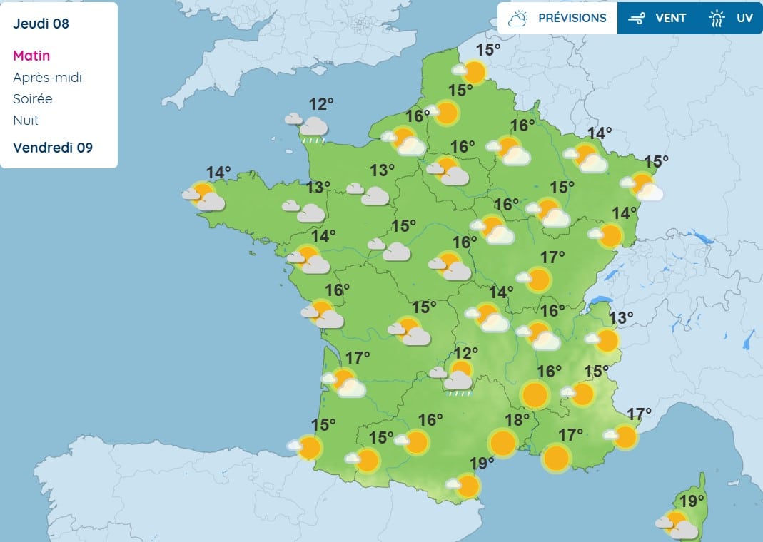 Météo : des orages et des averses pour ce 8 mai, les régions concernées par le mauvais temps Météo