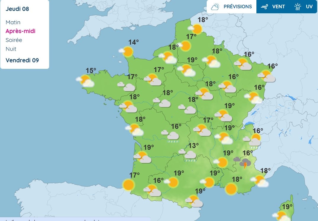 Météo : des orages et des averses pour ce 8 mai, les régions concernées par le mauvais temps Météo