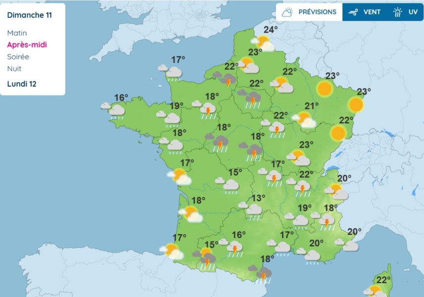 Météo : soleil, averses, orages... un dimanche sous l'instabilité Météo