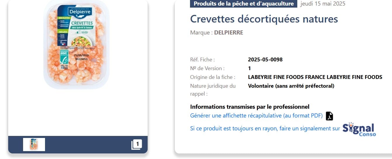 Rappel produit : attention, ne consommez pas ces crevettes vendues en grande surface Crevettes