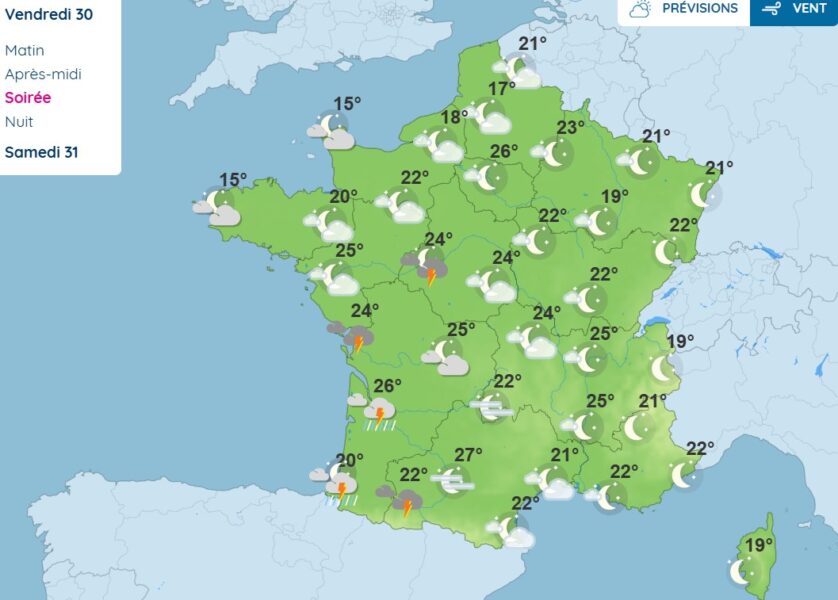 Météo : une perturbation orageuse s'abat sur le pays, voici les régions concernées Météo
