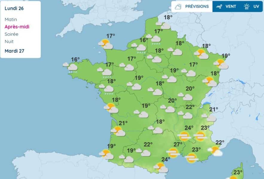 Météo : la France coupée en deux entre temps pourri au nord et soleil au sud Météo