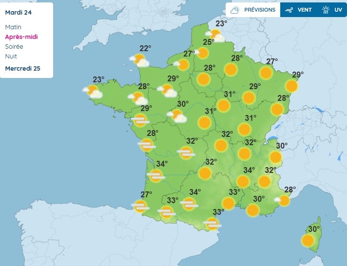 Météo : temps ensoleillé et chaud ce mardi, mais attention aux violents orages en soirée Météo