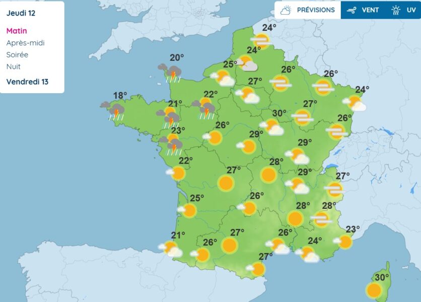 Météo : la France coupée en deux entre orages violents et chaleur étouffante Météo