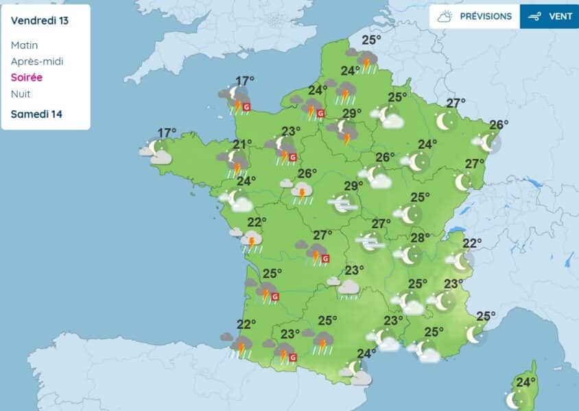 Météo : violents orages, grêle, vents forts... 17 départements en vigilance orange Météo
