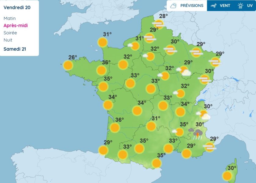 Météo : alerte canicule, 16 départements placés en vigilance orange ce vendredi Canicule