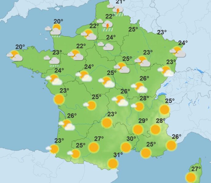 Météo : soleil, nuages et averses, la France divisée en deux ce jeudi Météo