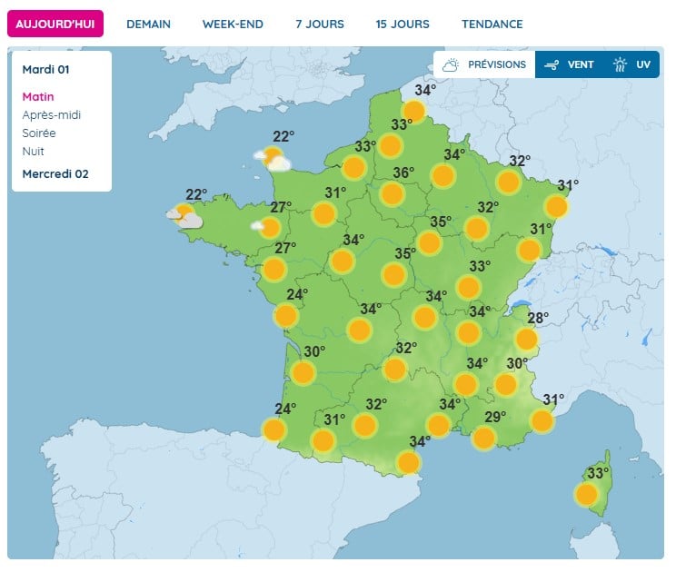 Météo : températures record ce mardi, 16 départements placés en vigilance rouge Météo