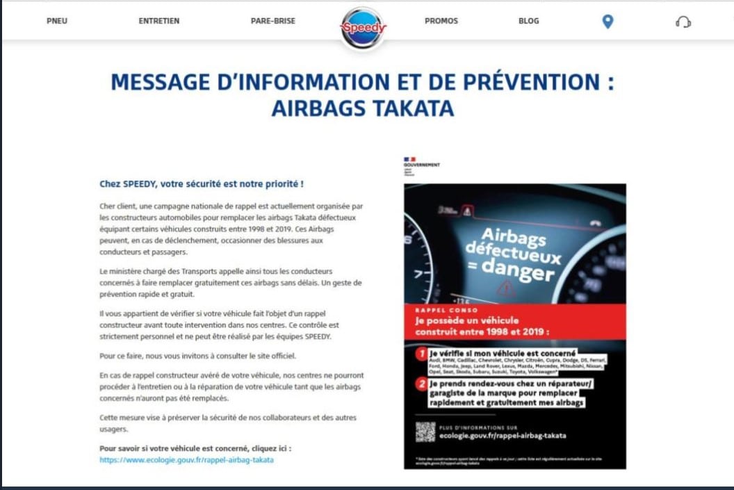 Airbags Takata : voici pourquoi des centres auto refusent de réparer votre voiture Takata