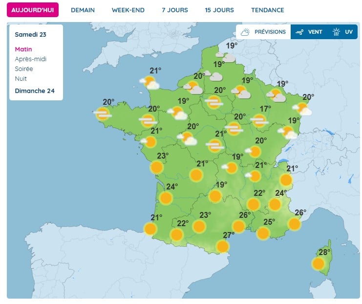 Météo : Soleil et nuages attendus ce samedi 23 août Météo