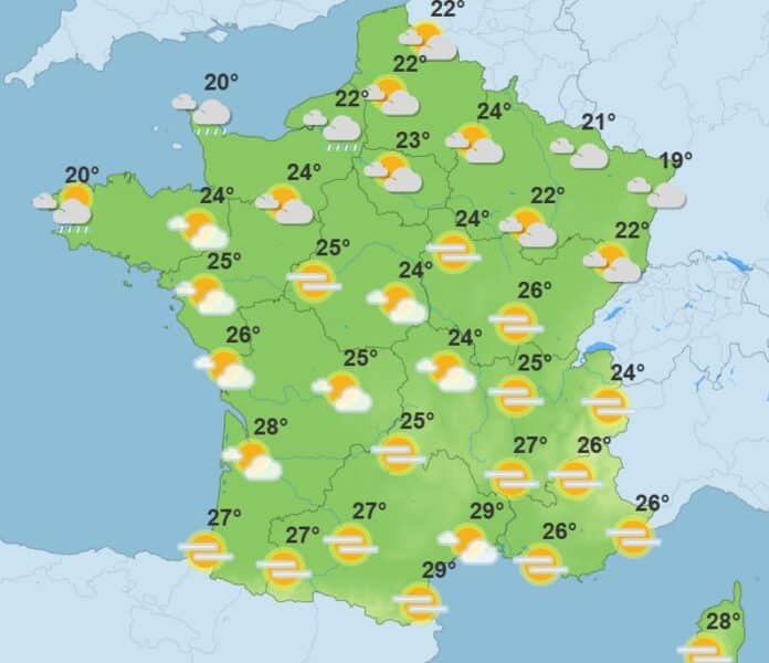 Météo : La chaleur s’installe au sud, ciel menaçant et vent puissant au nord Météo