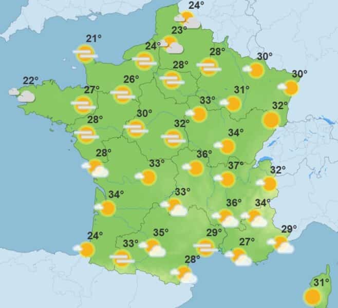 Météo : La France étouffe sous les fortes chaleurs, 11 départements en alerte orange Météo