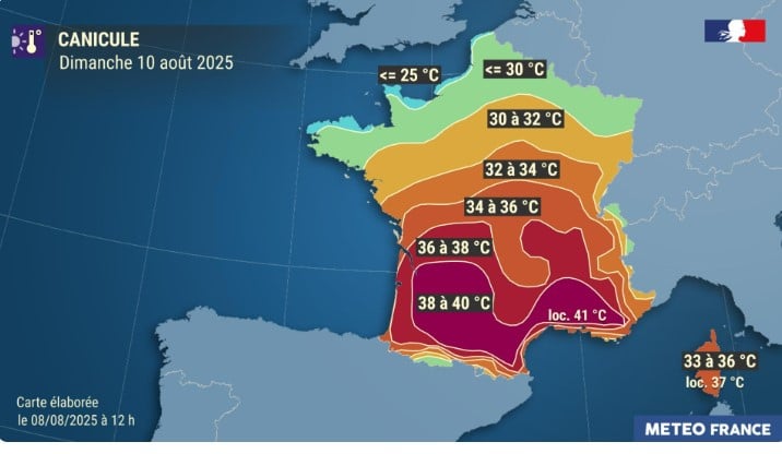 Vague de chaleur en France : voici les journées et les régions qui seront les plus chaudes la semaine prochaine Vague de chaleur