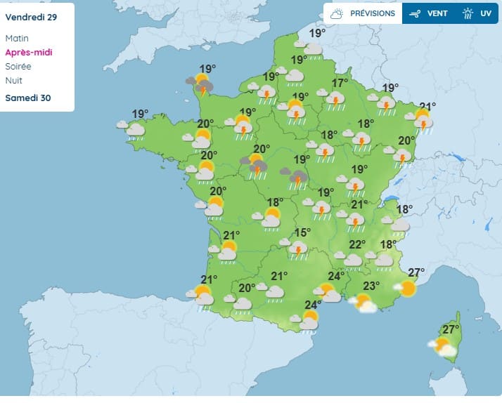 Météo : Orages, pluie-inondation… plus de 60 départements en alerte ce vendredi 29 août Météo