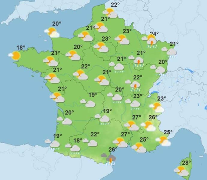 Météo : orages et pluie-inondation, plusieurs départements en alerte ce lundi Météo
