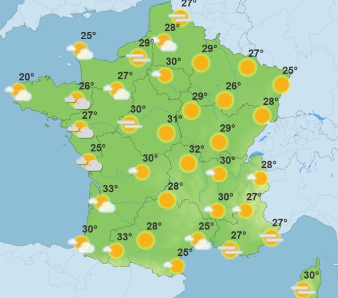 Météo : jusqu'à 35 degrés ce vendredi, voici les régions où il fera le plus chaud Météo