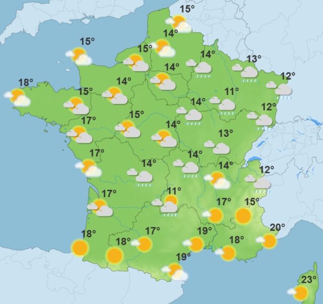 Météo : un vendredi maussade, pluie et baisse des températures au programme Météo
