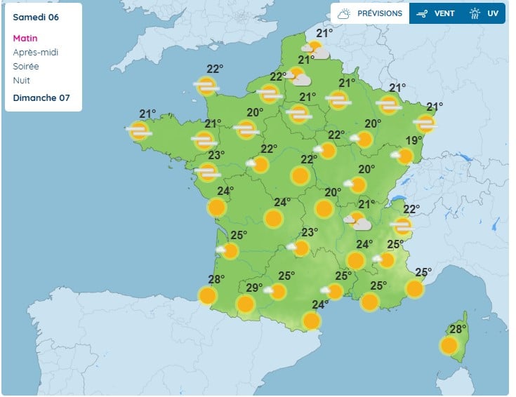 Météo : températures estivales ce samedi 6 août et retour des orages dès le dimanche Météo