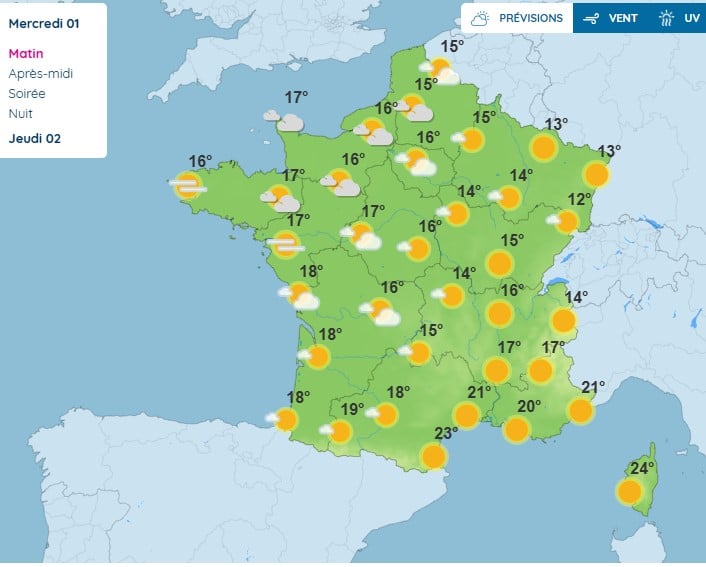 Météo : nuages et brouillards localisés, soleil prédominant sur la majorité de la France ce 1e octobre Météo