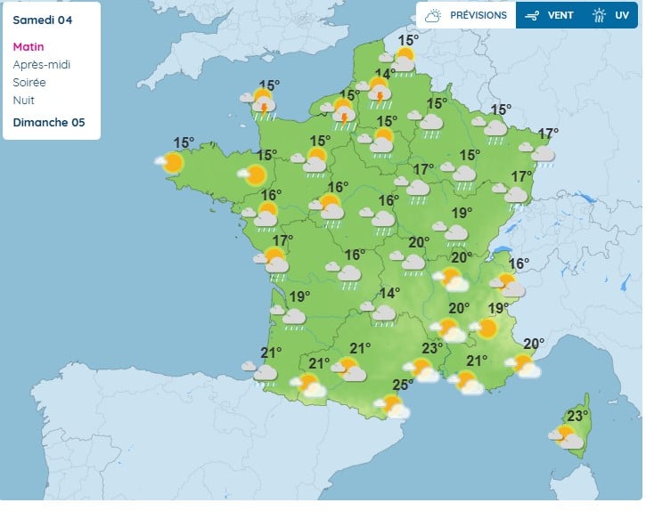 Météo : La tempête Amy traverse le nord de la France, 55 départements en alerte pour vents violents, orages et pluie-inondations Météo