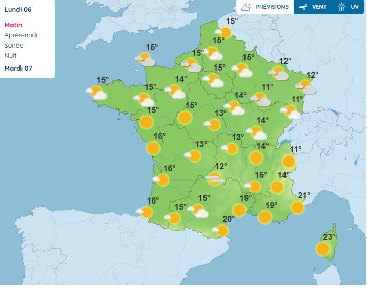Météo : des conditions anticycloniques dominent la France, temps frais le matin et sec durant la journée ce lundi 6 octobre Météo
