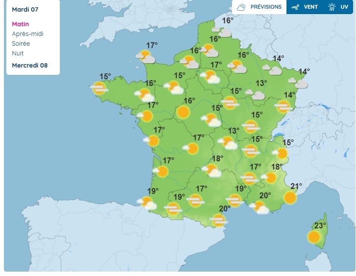 Météo : retour du soleil au sud, nuages persistants au nord ce mardi 7 octobre Météo