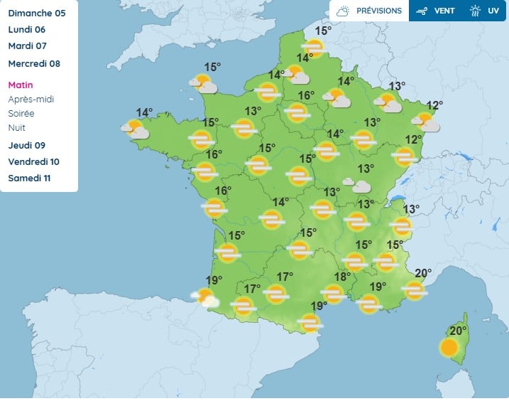 Météo : l'anticyclone des Açores s'installe, temps sec et températures de saison sur la France la semaine du 6 au 12 octobre Météo