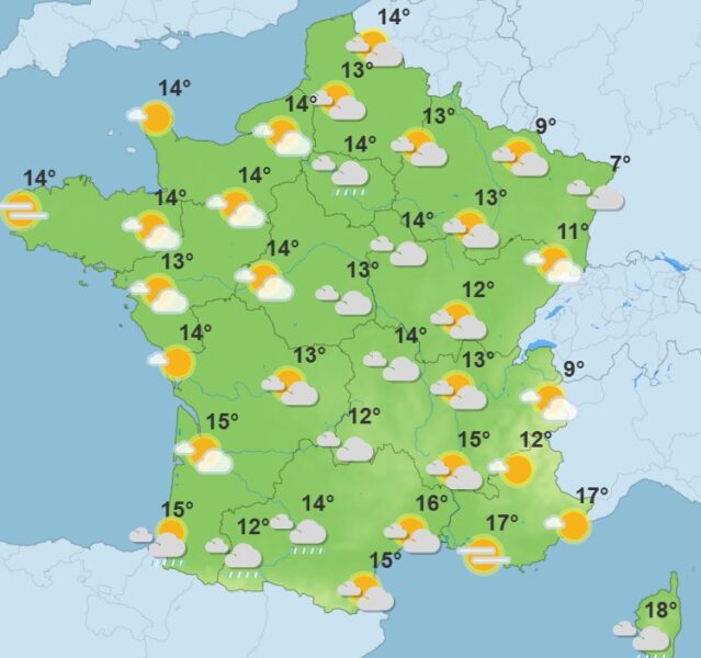 Météo : entre éclaircies et averses, un samedi au temps imprévisible Météo