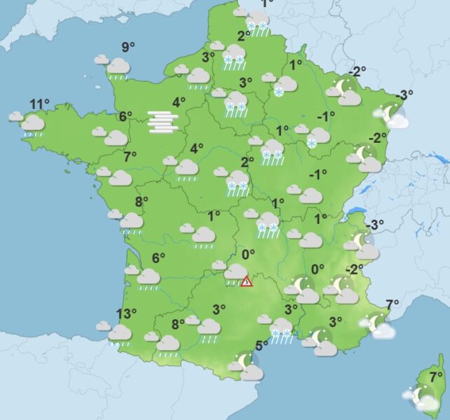 Météo : gel généralisé et neige au programme, un samedi digne d’un mois de janvier Météo