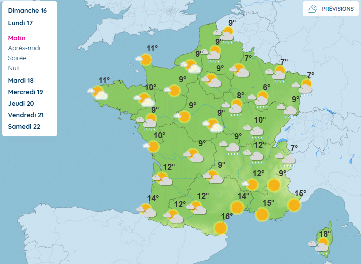 Météo : Gelées matinales, neige … voici à quoi s'attendre la semaine prochaine Météo