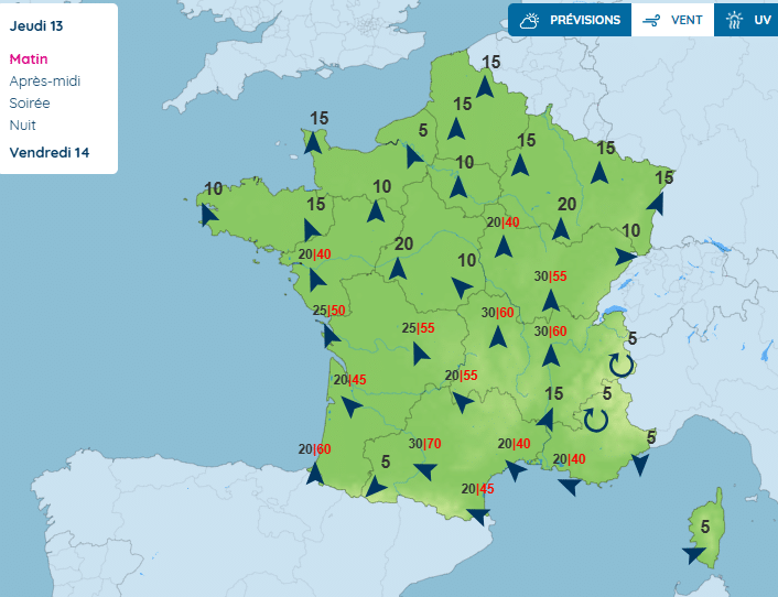 Vents violents : Météo France place 21 départements en alerte Météo