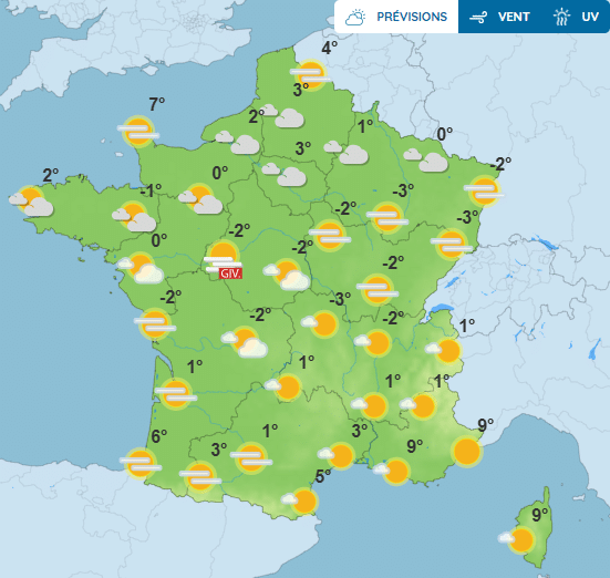 Fin 2025, début 2026 : météo hivernale avec des températures glaciales, du brouillard et de la neige Météo