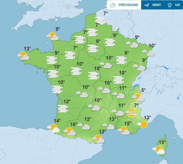 Météo : le redoux persiste dans le sud et des brouillards couvrent le nord ce jeudi 11 décembre Météo