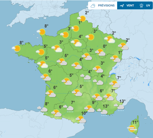Météo de Noël : un froid intense et des averses attendus cette semaine Météo
