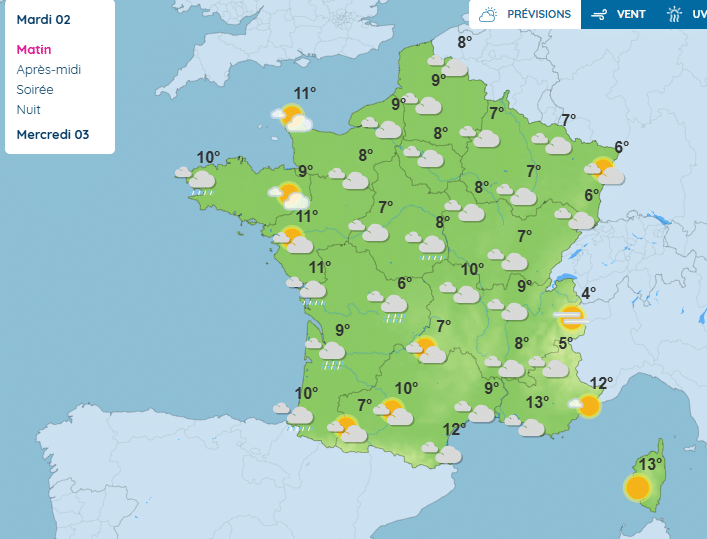Météo : neige, verglas, crues et vents jusqu’à 110 km/h ce mardi 2 décembre