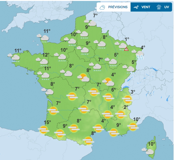 Météo : redoux, averses … Voila à quoi s'attendre la semaine prochaine Météo