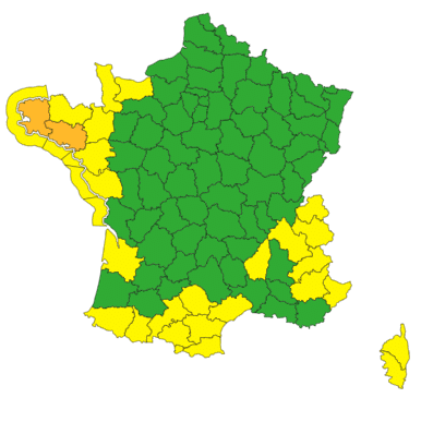 Météo : 21 janvier sous haute surveillance pour crues, vents violents, pluie-inondation et vagues-submersion Météo